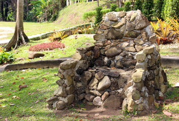 Obraz premium Brick and Concrete Garden Chair