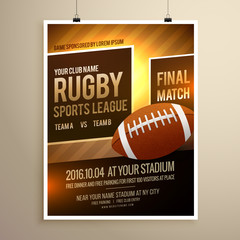rugby sports flyer design template