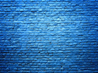 Blue brick wall stone texture background for design
