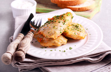 Cabbage leaves stuffed