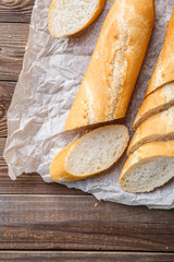Brown table with fresh loaf