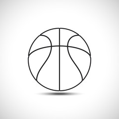 Fototapeta premium White Basketball Icon. Flat Vector Icon.