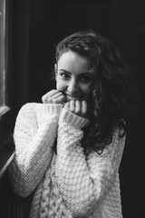 B&W portrait of beautiful woman