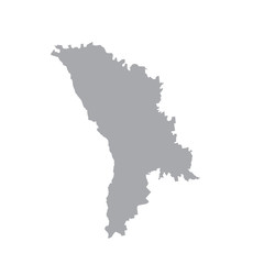 Obraz premium Moldova, vector map silhouette. gray on a white background.