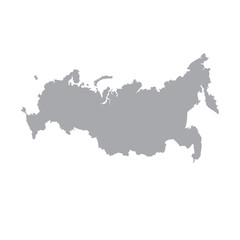 Russia map icon. Vector illustration. gray on a white background.