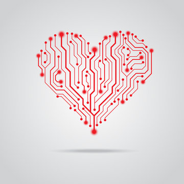 Vector PCB red heart design
