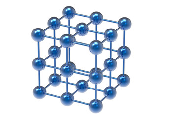 3D render of a blue molecular structure