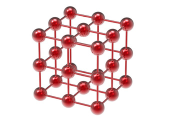 3D render of a red molecular structure