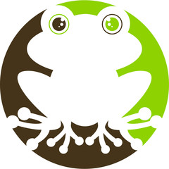 Abstract Cartoon Frog Silhouette Icon 