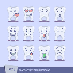 Obraz premium Set of flat tooth