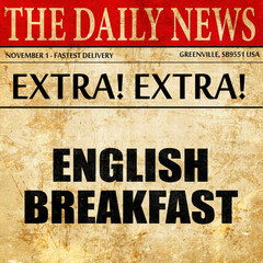 english breakfast, article text in newspaper