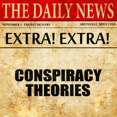 conspiracy theories, article text in newspaper