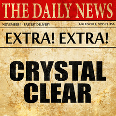 crystal clear, article text in newspaper
