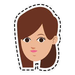 face of young woman icon image vector illustration design 