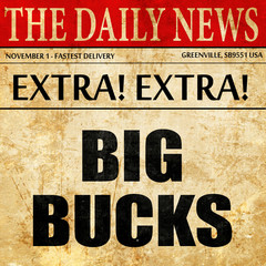 big bucks, article text in newspaper