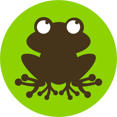 Cute Cartoon Frog Silhouette Graphic Icon