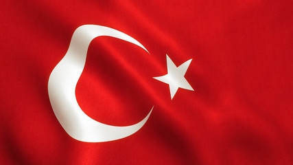 Turkey Flag - Turkish Waving Background