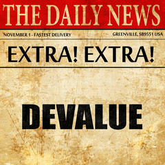 devalue, article text in newspaper