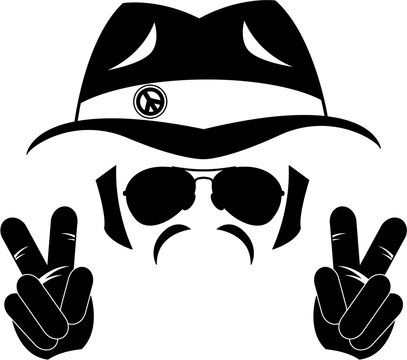 recommend clip art: Cool Abstract Sixties Hippie in Silhouette