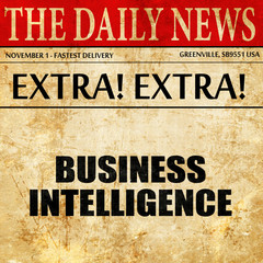business intelligence, article text in newspaper