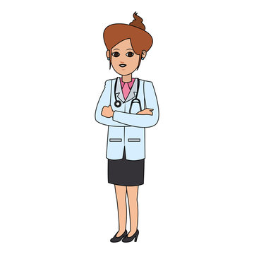 female medical doctor icon image vector illustration design 