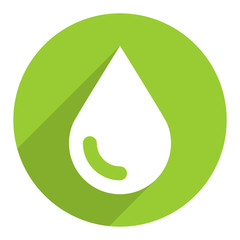 White Ecology Drop Sign Circle Icon