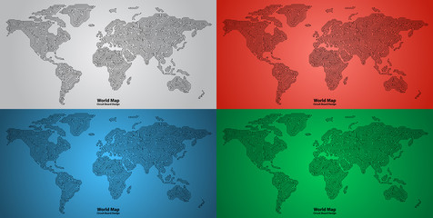 Set of World Map PCB design