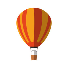 hot air balloon icon over white background. colorful design. vector illustration