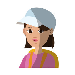 woman cartoon icon over white background. colorful design. vector illustration