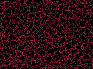 Seamless pattern with hearts for Valentine's Day. Vector illustration