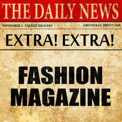 fashion magazine, article text in newspaper