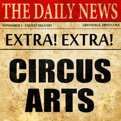 circus arts, article text in newspaper