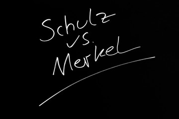 Fototapeta na wymiar Wahlkampf Schulz gegen Merkel