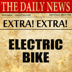 electric bike, article text in newspaper