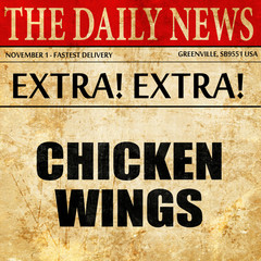 chicken wings, article text in newspaper