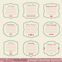 Vector set of vintage christmas frames