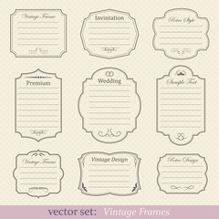 Vector set of vintage frames