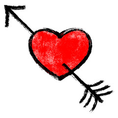 Red Arrow Piercing Heart