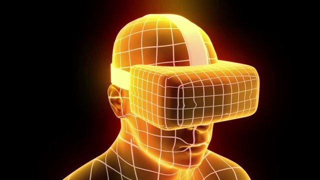 VR virtual reality headset hologram futuristic animation hmd game tech loop 4k