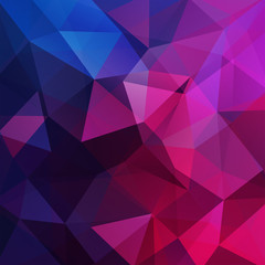 Abstract background consisting of pink, purple, blue triangles. Geometric design for business presentations or web template banner flyer. Vector illustration.