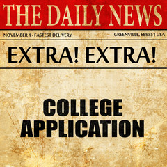college application, article text in newspaper