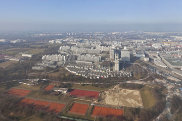 München-Panorama vom Fersehturm, (Olympiadorf)