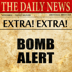 bomb alert, article text in newspaper