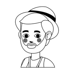 man icon over white background. people traveling concept. vector illustration