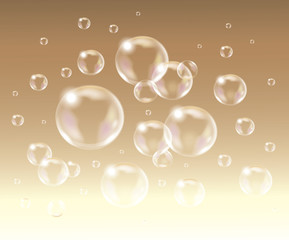 Relistic vector isolated Soap Bubbles.