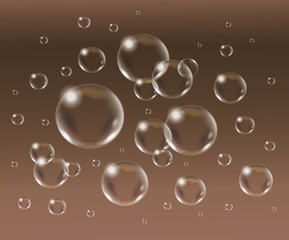 Relistic vector isolated Soap Bubbles.