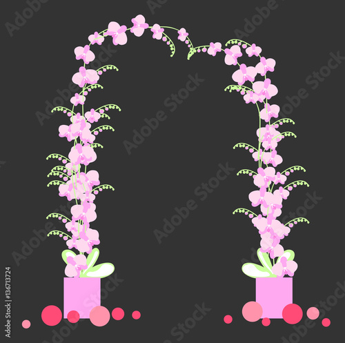 Download "Wedding arch with flowers. Vector illustration." Stock ...