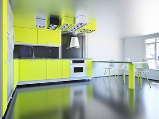 Moderne Küche in grün