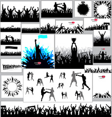 Collection of silhouettes of sports people