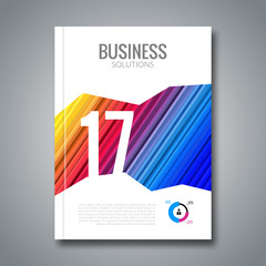 Cover Annual Report Business Colorful Stripes Geometric Design Background, Brochure Book vector design.